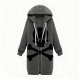 Women's Gothic Skull & Crossbones Print Long Fleece Hoodie